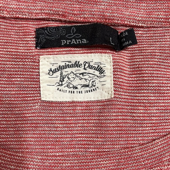 - Prana Red Striped Hemp One Pocket Shirt Dress - Picture 8 of 11